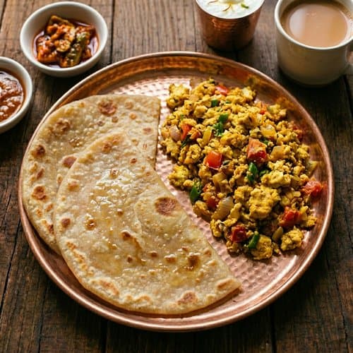 2 Plain Paratha with Egg Bhurji